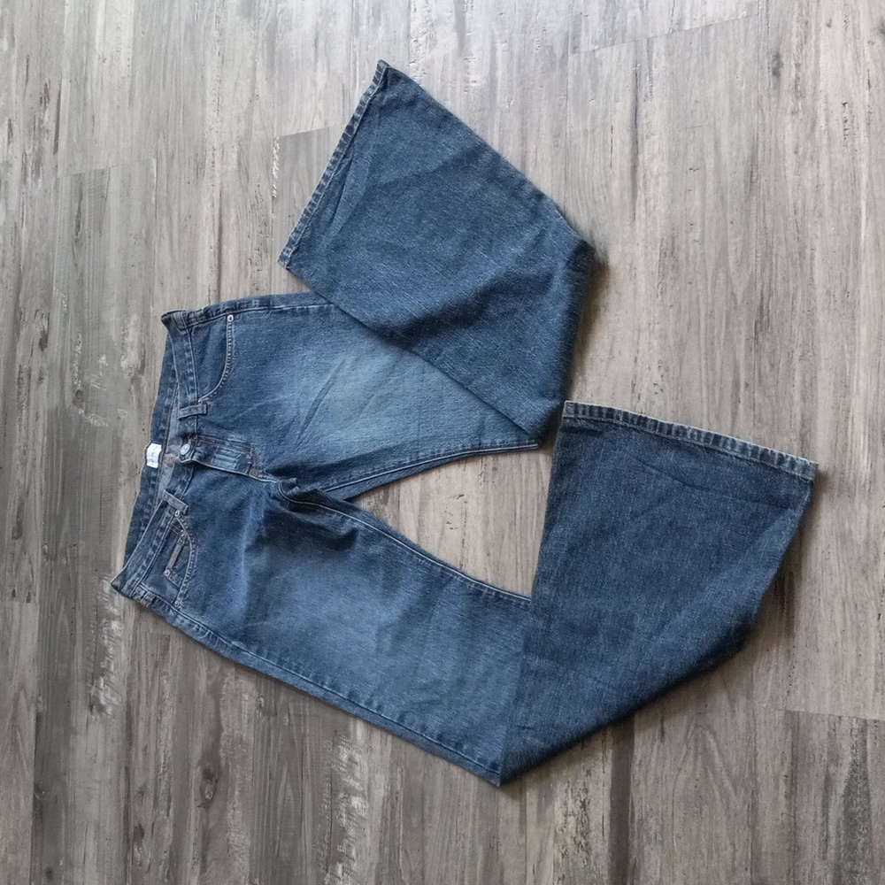 Calvin Klein Blue Flare & Wide Leg Jeans - Picture 2 of 14